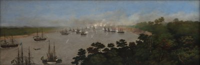 Brasiliansk tropp angrep i slag. av Curupayti av Candido Lopez